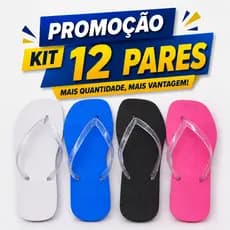12 PARES de Chinelo com correia com glitter Quadrada De Borracha 100%. De Dedo Feminino bandeirinha