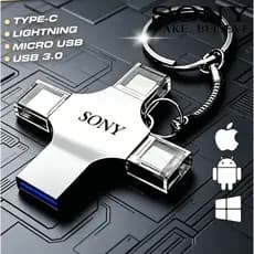 USB 3.0 4 Em 1 Vara 1TB 2TB Flash Drive Para IPhone Android TYPE-C SmartPhone/Tablet/Computador