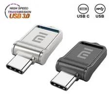 Unidade Flash USB De Metal De 2 Em 1 USB3.0 Memory Stick