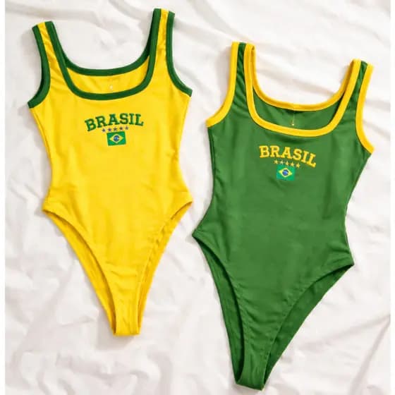 Body Feminino Brasil Cavado Alças  | Moda Latina Verão, Copa & Carnaval Promoção 2026 Bory Bori Brasilian