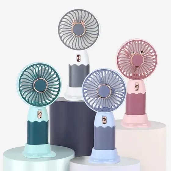Mini Ventilador Elétrico Recarregavel Portátil USB De Carregamento Suporte de Celular 2 em 1
