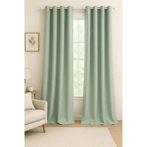 Cortina de Tecido Misto Poliéster e Algodão 3 x 2,6 m  Elegante para Sala ou Quarto