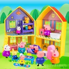 Casa da Peppa Pig Brinquedos Luxuosos de Dupla Face Figuras de Ação para Festa em Família Boneca Educacional de Aniversá