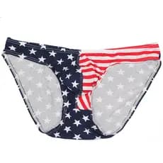 Cuecas Masculinas de Moda com Estampa da Bandeira Americana, Mini Cuecas de Algodão Listradas 2026