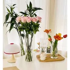 Vaso de acrílico resistente a quebra  Arranjos de Flores Plantas Para Decoração Sala Casa