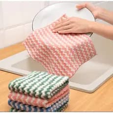 KIT 10  Peça Pano De Limpeza Microfibra Para Forte Absorção De Água Toalha De Limpeza   listrada
