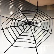 Teia de Aranha Redonda Aveludada para Decoração Halloween Festas