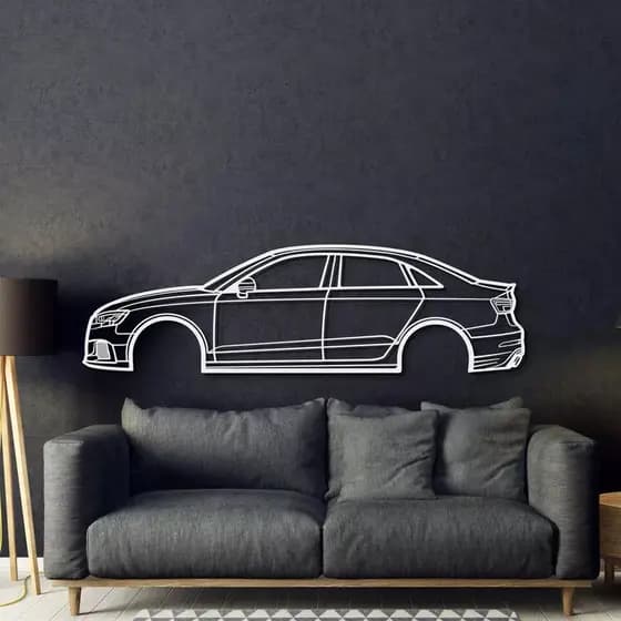 QUADRO DECORAÇÃO CARRO AUDI RS3 FEITO EM ACM - DIVERSOS TAMANHOS