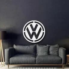 QUADRO DECORAÇÃO QUARTO SALA EMBLEMA VW EM ACM CARRO CORRIDA