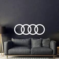 QUADRO DECORATIVO SALA QUARTO AUDI LOGO EM ACM - DIVERSOS TAMANHOS