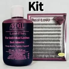 kit com Cílios caixa mix 30P-D-9-14  Mix New Show +COLA PROFISSIONAL PARA CÍLIOS 22ML - ARDELL - ROXA