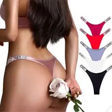 Kit 3 Calcinha Love Com Strass Brilhante