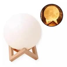 Luminária Abajour Lua Cheia 3d Abajur Luz Noturna A Bateria