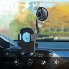 Suporte Veicular Carro Para Celular 360º Fixação Ventosa Haste Firme Ajustável -LE-023