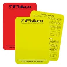 CARTÃO ÁRBITRO OFICIAL JUIZ DE CAMPO AMARELO /VERMELHO POKER ORIGINAL