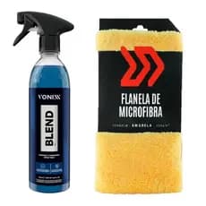 Blend Ceramic Carnaúba Spray Wax Vonix 500 Ml + Flanela Microfibra Amarela 40x60 P/ Carros Automovel
