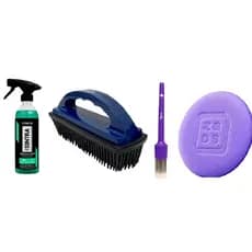 Kit Estetica Automotivo carro parte interno do carro com pincel, escova tira pelos, esponja e sintra