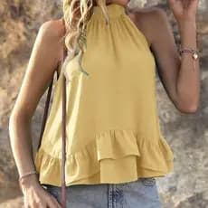 Blusa Regata Gola Alta Tecido Duna 002140