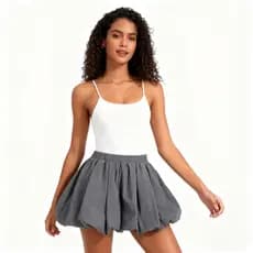 Saia Balone Balonê Femenina saia Curta Moda Tendência Blogueira
