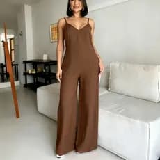 Macacão Curto com Alcinha - Moda Casual e Despojada 00223