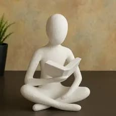 Escultura Minimalista "Celestial Leitor" – Decoração Moderna para Casa e Escritório sofisticado Estátua de Plástico