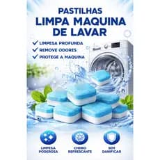 Pastilhas para Limpeza de Máquinas de Lavar Roupas Comprimidos Efervescentes Multifuncional Remove Mau Cheiro e Sujeira