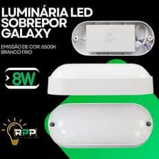 Luminária 8w Led Tartaruga Arandela Sobrepor Bivolt 6500k