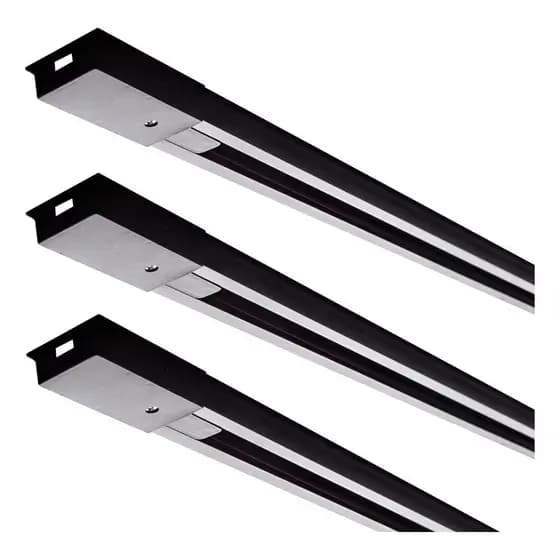 Kit Trilhos Eletrificado Para Spot 1MT Bivolt 110v-220v Branco ou Preto