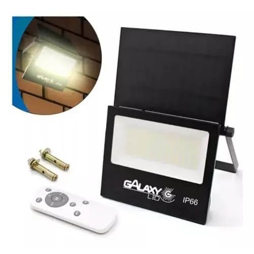 Refletor Solar Led 100w Branco-frio Com Placa Integrado Ip66