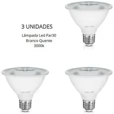 Kit 1/2/3 Lâmpadas Led Par30 9,9w 3000k Branco Quante Bivolt Lumanti