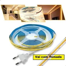 Fita Cob Led 15w 3000k Branco Quente Para Perfil Rolo Com 10 Metros 320led/m Ligação Direta Na Rede 127v  IP44  Arcostar
