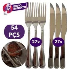 Kit Talher Jogo Garfo E Faca Refeição Qualidade Durabilidade Inox Utensilio Cozinha Restaurante