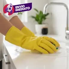 Luva Latex Natural Multiuso Limpeza Faxina Proteção Mão Contra Agentes Quimicos Resíduos Sujeiras