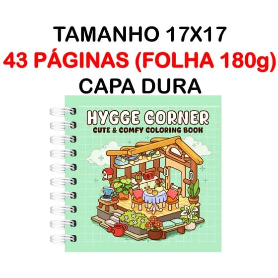 Livro de Colorir Hygge Corner com 43 desenhos (Folha180g) - CAPA DURA