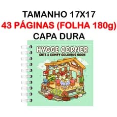 Livro de Colorir Hygge Corner com 43 desenhos (Folha180g) - CAPA DURA