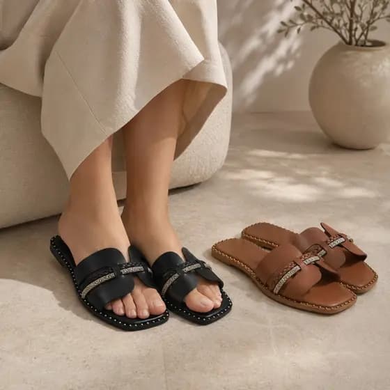 Kit 2 Pares Sandália Feminina Rasteira Casual Estilo Atual e Conforto