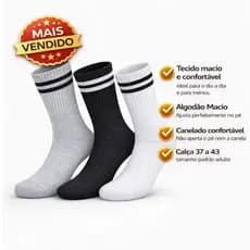 Kit de 1 Até 9 Pares De Meias Cano Alto Moderna Alta Qualidade Moderna