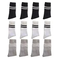 Kit de 3 Até 12 Pares Meias Cano Alto Algodão Ótima Qualidade Moderna