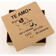 Caixa em Mdf 30x30x8 Te Amo Daqui Ate a Lua Embalagem Grande Presente Caixona Grandona