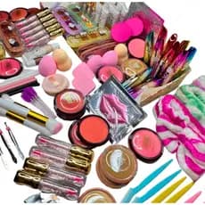 Kit Maquiagem Completo Variado 5, 10 ou 15 Itens – Batom, Sombra, Gloss e Acessórios | Presente Feminino