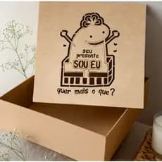 Caixa em MDF Embalagem Presente Para Namorados Bento Flork Romântica Divertida 15x15x5