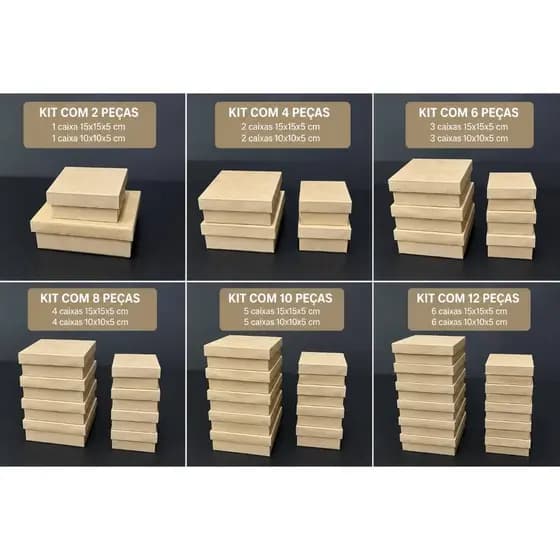 Kit Caixas em MDF – 15x15x5 cm + 10x10x5 cm | Ideal para Lembrancinhas, Presentes e Personalização