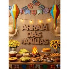 Palavra letreiro Placa Decorativa Arraiá das amigas Arraia das familias em mdf decorção+ 2 porta guardanapo tematico