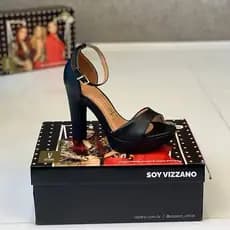 Sandália Salto Alto Vizzano Feminino Meia Pata Pelica Fecho Fivela Original