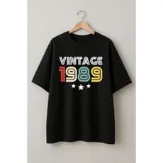 Camisa Vintage 1989 Camiseta  Oversized Confortável Estampa Estilo Retrô 100% Algodão Original Pants