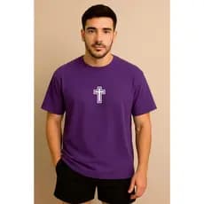 Camisetão Camiseta Oversized Religiosa Fé Cristão Cruz Sagrada