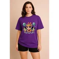 Camisetão Feminina Oversized Super Poderosas Fitness Academia Malha 100% Algodão