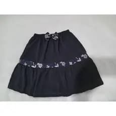 saia infantil menina babado detalhe e lacinho midi elegante