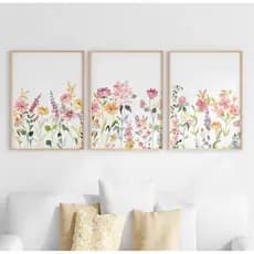 Quadros Decorativos Floral Delicado 3 Peças
