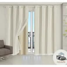cortina blackout pvc 3,00 x 2,80 com tecido voil liso